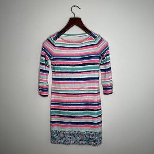 Lilly Pulitzer Women’s Size XXS 3/4 Sleeve Striped Multicolor Dress